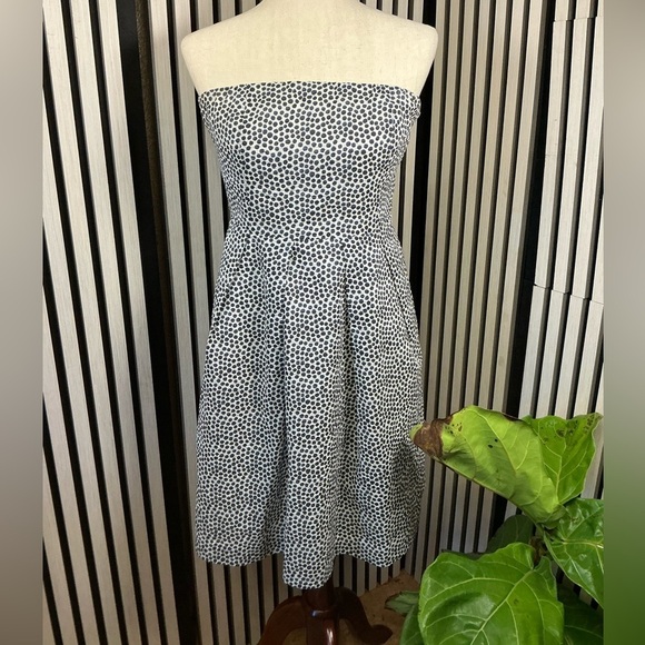 J. Crew Dresses & Skirts - J. Crew Strapless Navy and White Dress Sz 8